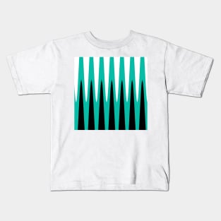 Wave Design Teal Kids T-Shirt